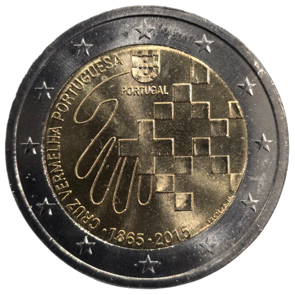 2 euros conmemorativa 150 Años de la Cruz Roja Portuguesa